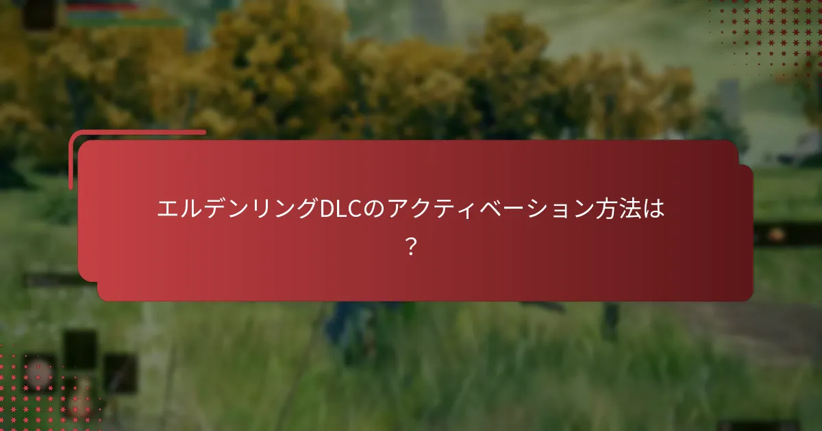 エルデンリングDLCの成功したアクティベーションを確認する方法は？